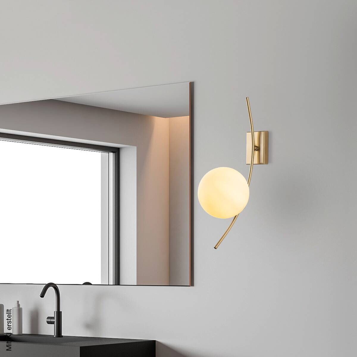 Opviq Wandleuchte gold Metall B/H/L: ca. 25x44x15 cm E27 1 Brennstellen