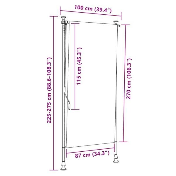 vidaXL Senkrechtmarkise creme B/H: ca. 100x270 cm