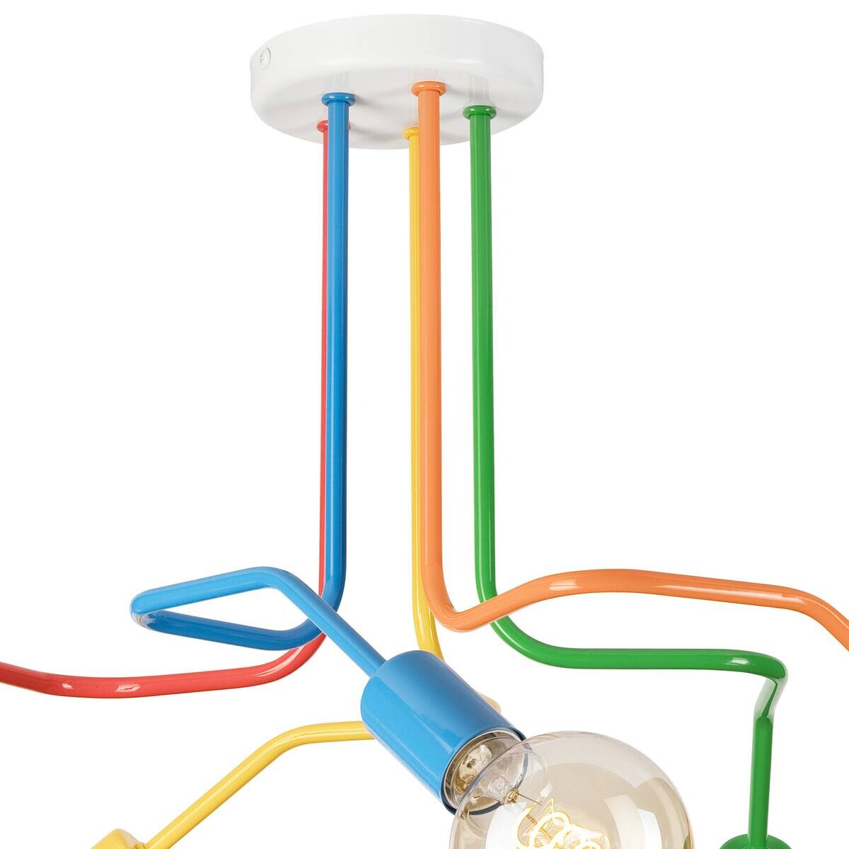 Lamkur Hängeleuchte Domino mehrfarbig Stahl B/H/L: ca. 59x40x59 cm E27 5 Brennstellen