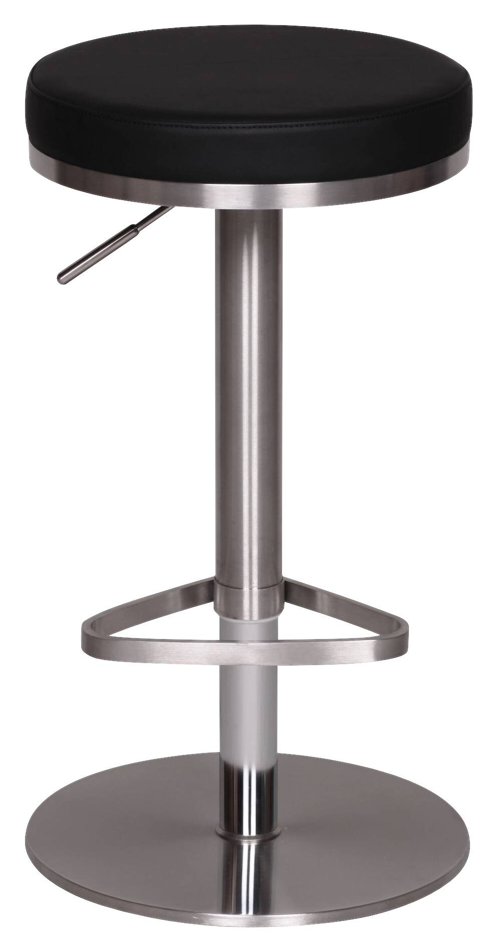 Barhocker schwarz Edelstahl Kunstleder Edelstahl