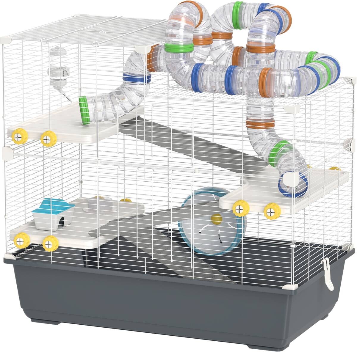 PawHut Hamsterkäfig grau Metall B/H/L: ca. 45x73x78 cm