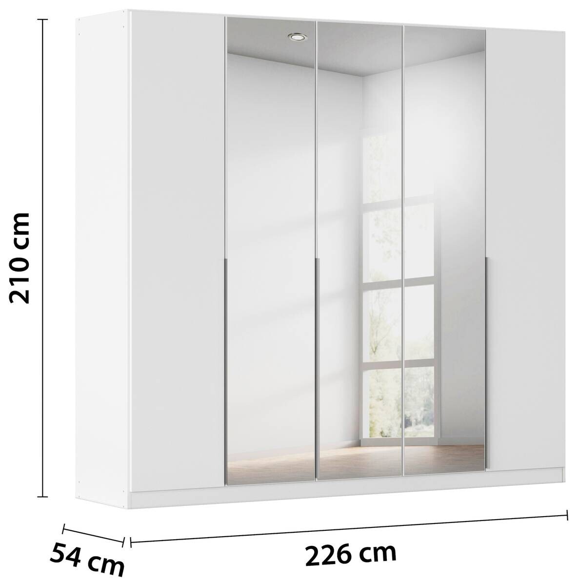 Kleiderschrank Alabama Alpinweiß B/H/T: ca. 225x210x54 cm