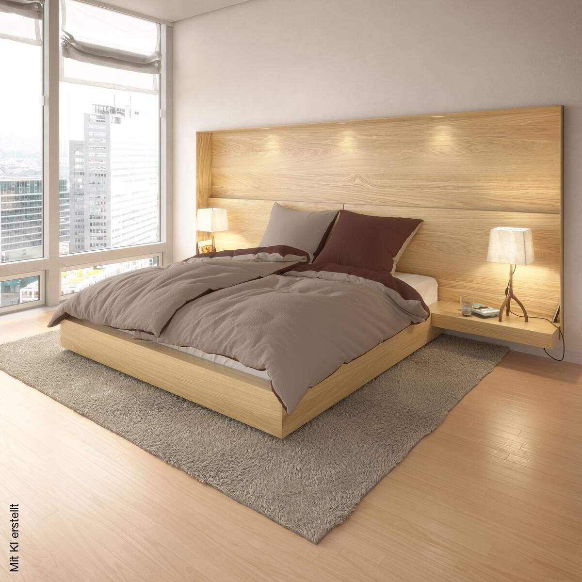 Microfaser Wende Bettwäsche Seersucker taupe Polyester B/L: ca. 135x200 cm