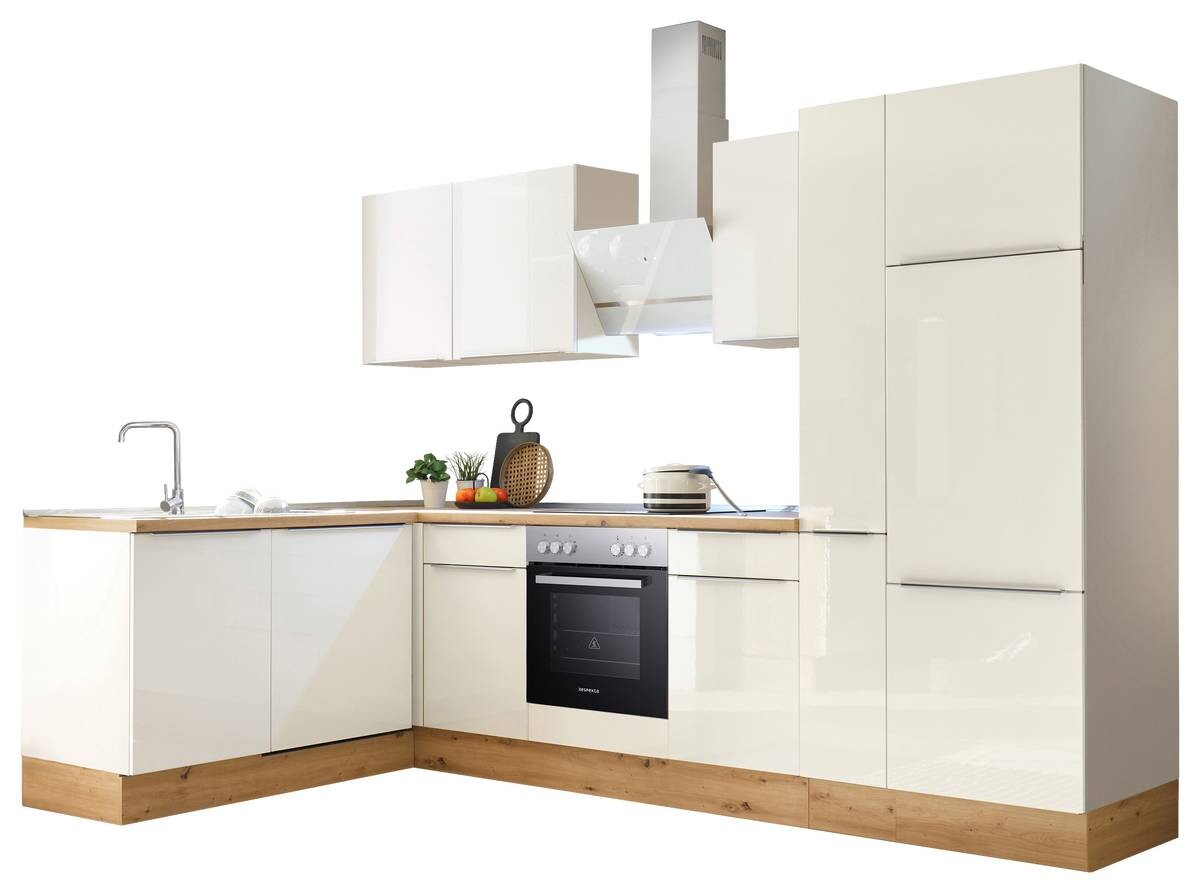 Respekta Winkelküche Marleen weiß Hochglanz B/H/T: ca. 310x211x170 cm