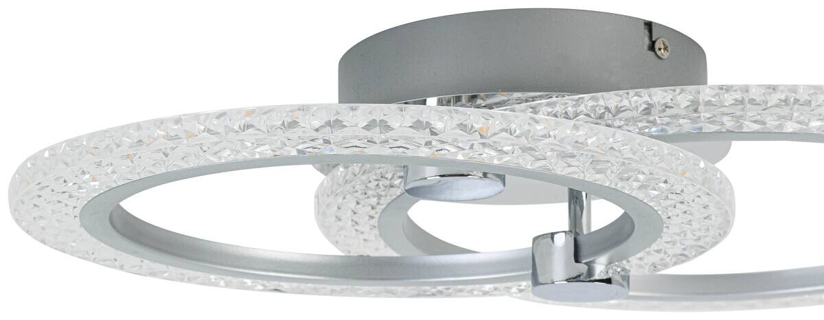 Nolo LED Deckenleuchte Maren Chrom Aluminium Kunststoff Metall B/H/L: ca. 34x8,5x50 cm 2 Brennstellen