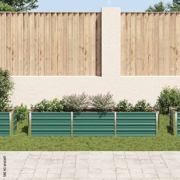 Garten-Hochbeet grün Stahl B/H/L: ca. 40x45x240 cm