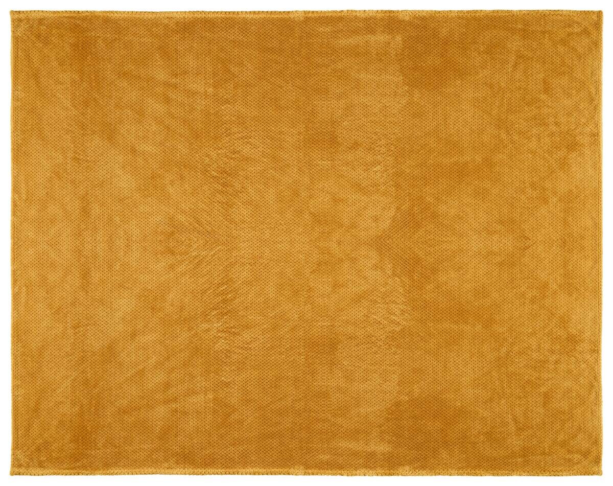 Wohndecke Flanell curry Polyester B/L: ca. 220x240 cm
