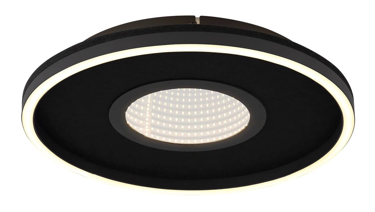 GLOBO Deckenleuchte Opal transparent mattschwarz Aluminium Metall H/D: ca. 6,3x39,7 cm 1 Brennstellen