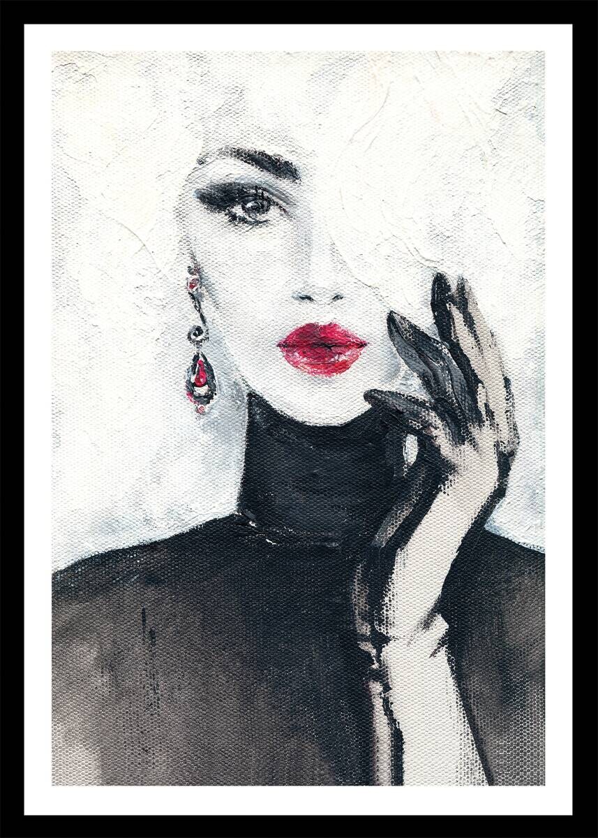 Gerahmtes Bild Frau B/H: ca. 70x50 cm