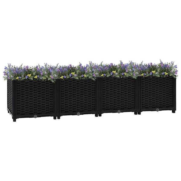 Hochbeet schwarz Polypropylen B/H/L: ca. 40x38x160 cm