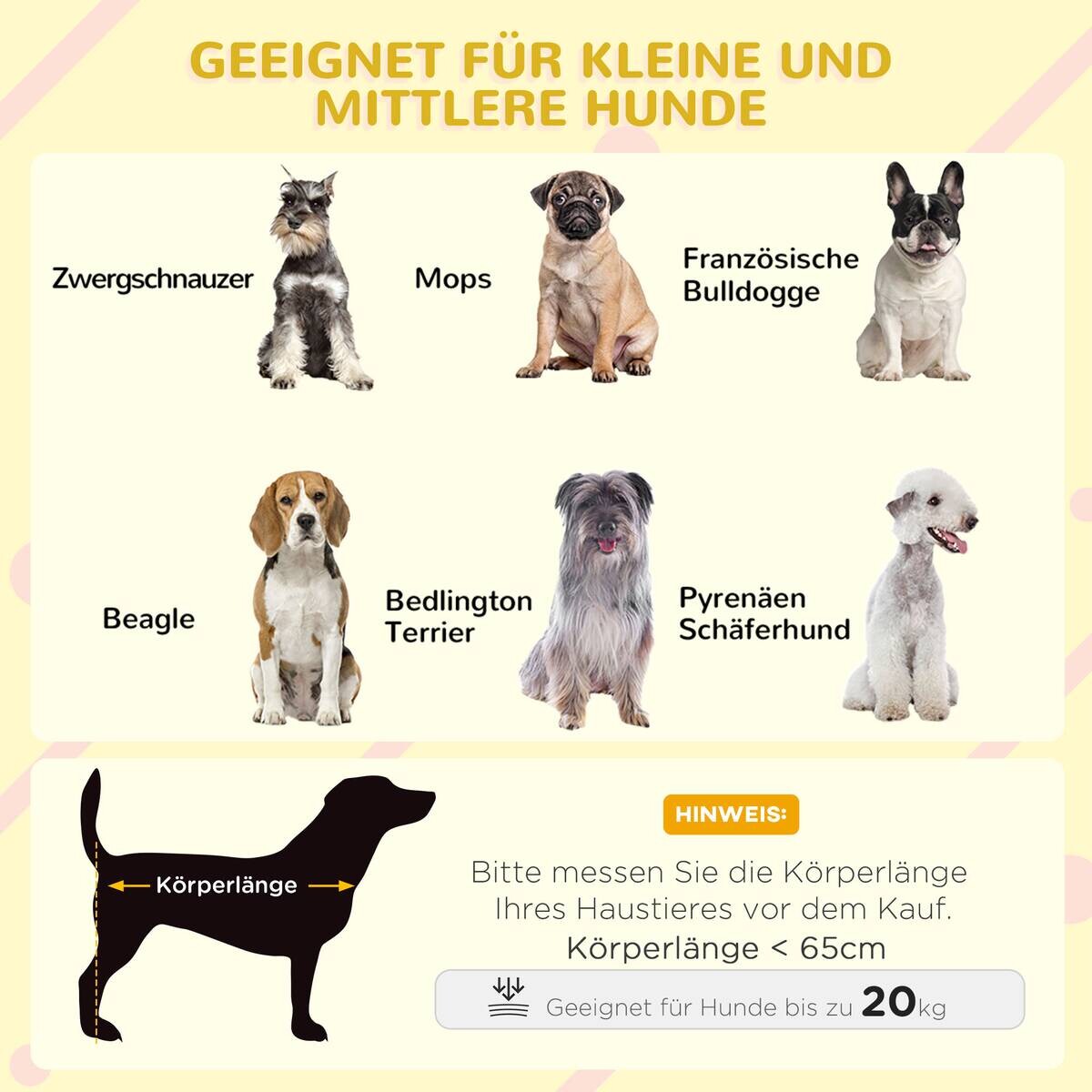 PawHut Hunde-Zubehör hellgrau Holz B/H/L: ca. 77x121x78 cm