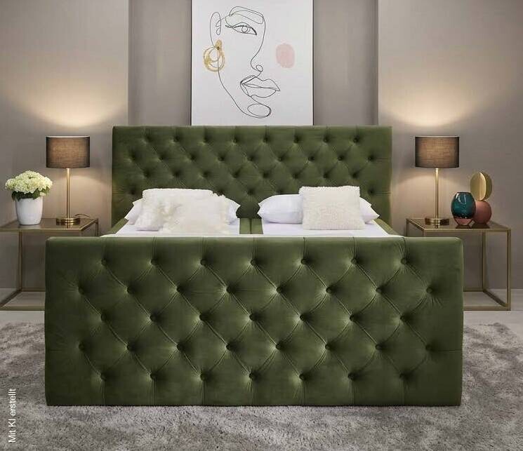 Boxbett Glow olive Liegefläche B/L: ca. 160x200 cm