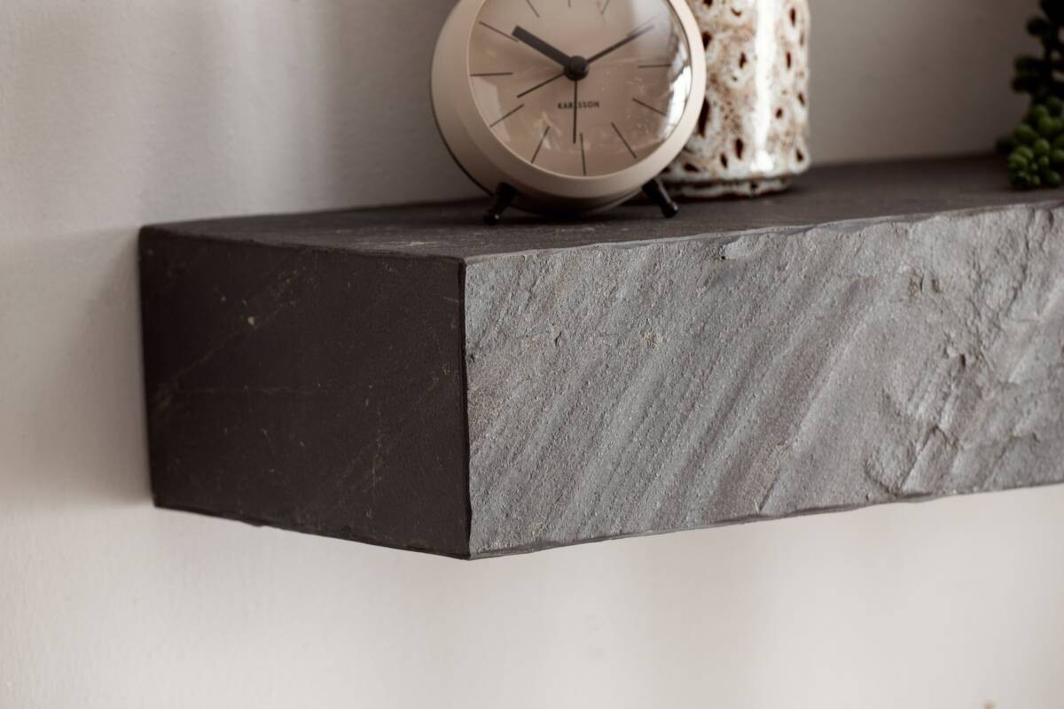 Wandregal grau B/H/T: ca. 90x10x20 cm