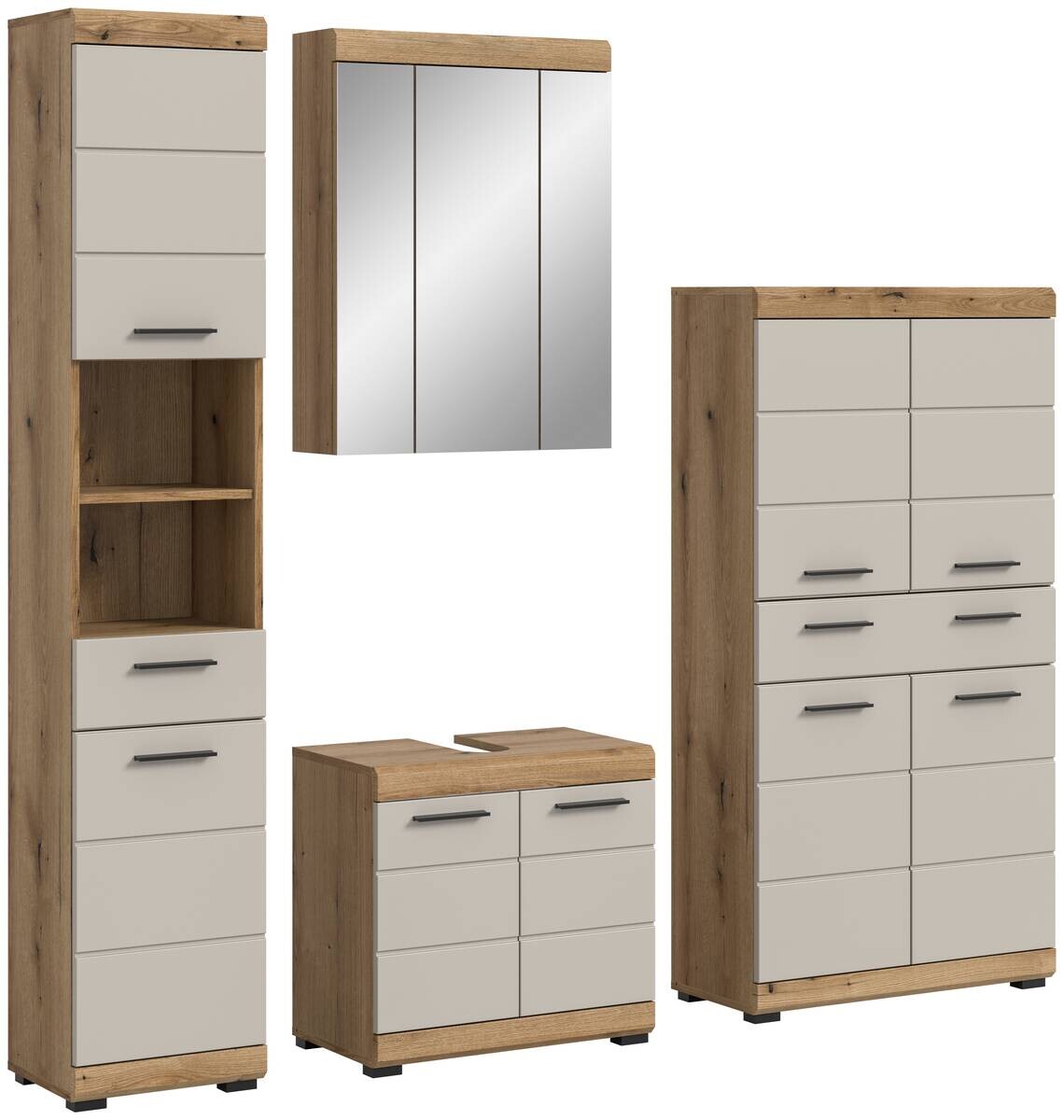 Badezimmer-Set Scout Evoke Oak Nachbildung Kaschmirgrau Nachbildung B/H/T: ca. 201x191x34 cm