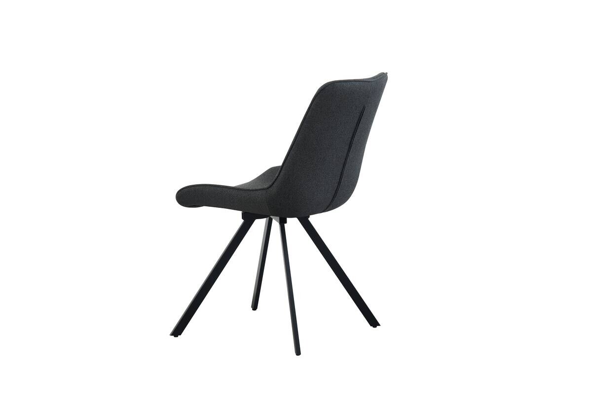 Drehstuhl EMILIA, 2er Set anthrazit Webstoff B/H/T: ca. 52x85x61 cm