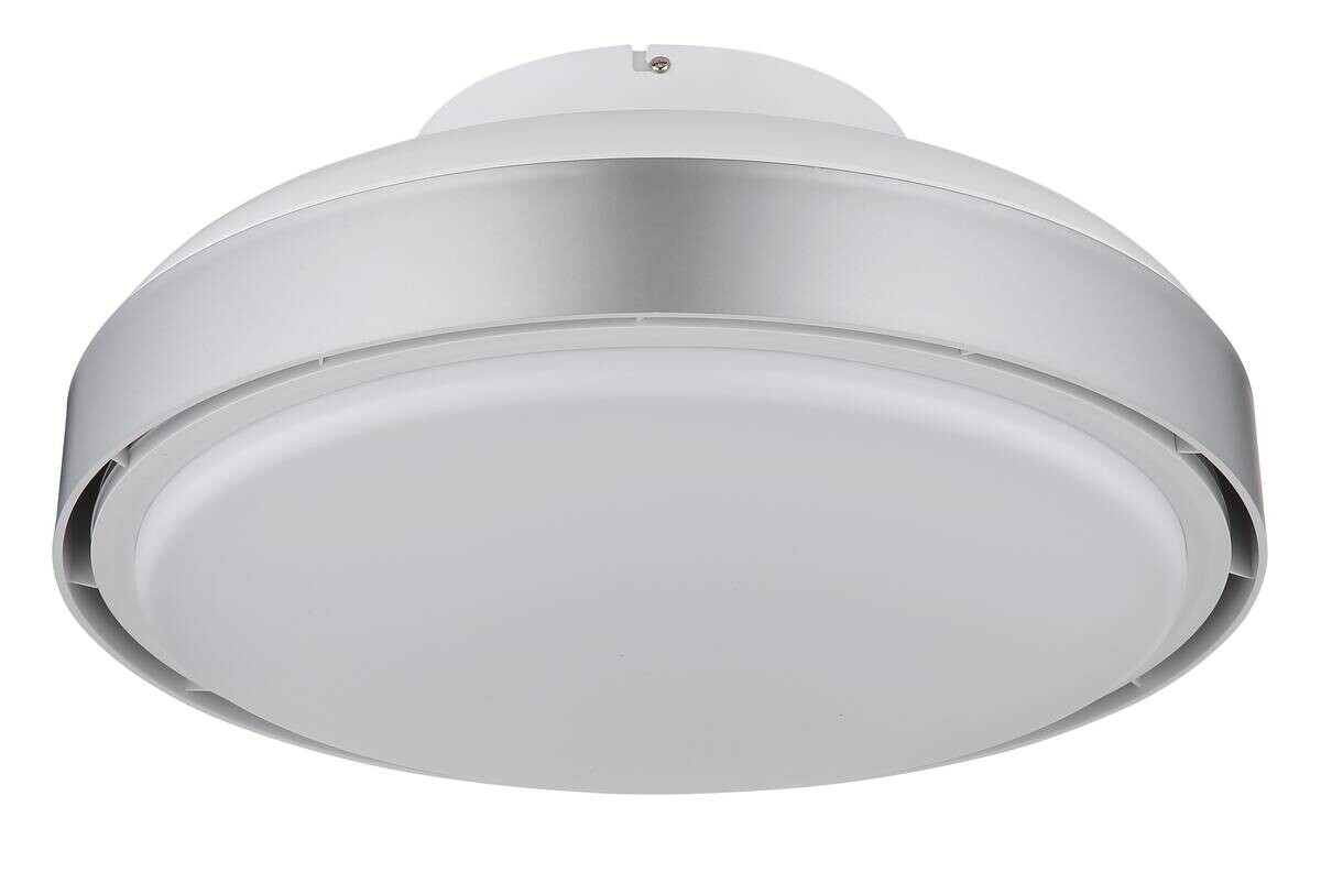 GLOBO LED-Deckenventilator Opal silber weiß Acryl Kunststoff H/D: ca. 20x45 cm 1 Brennstellen
