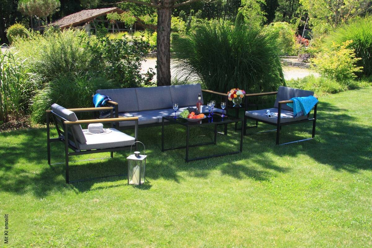 Acamp Gartensitzgruppe Space anthrazit Stahl