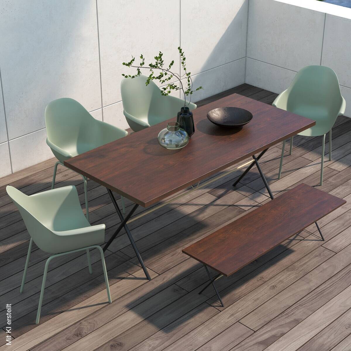 Outsunny Bistro-Set grün Kunststoff B/H/L: ca. 55x84x59 cm