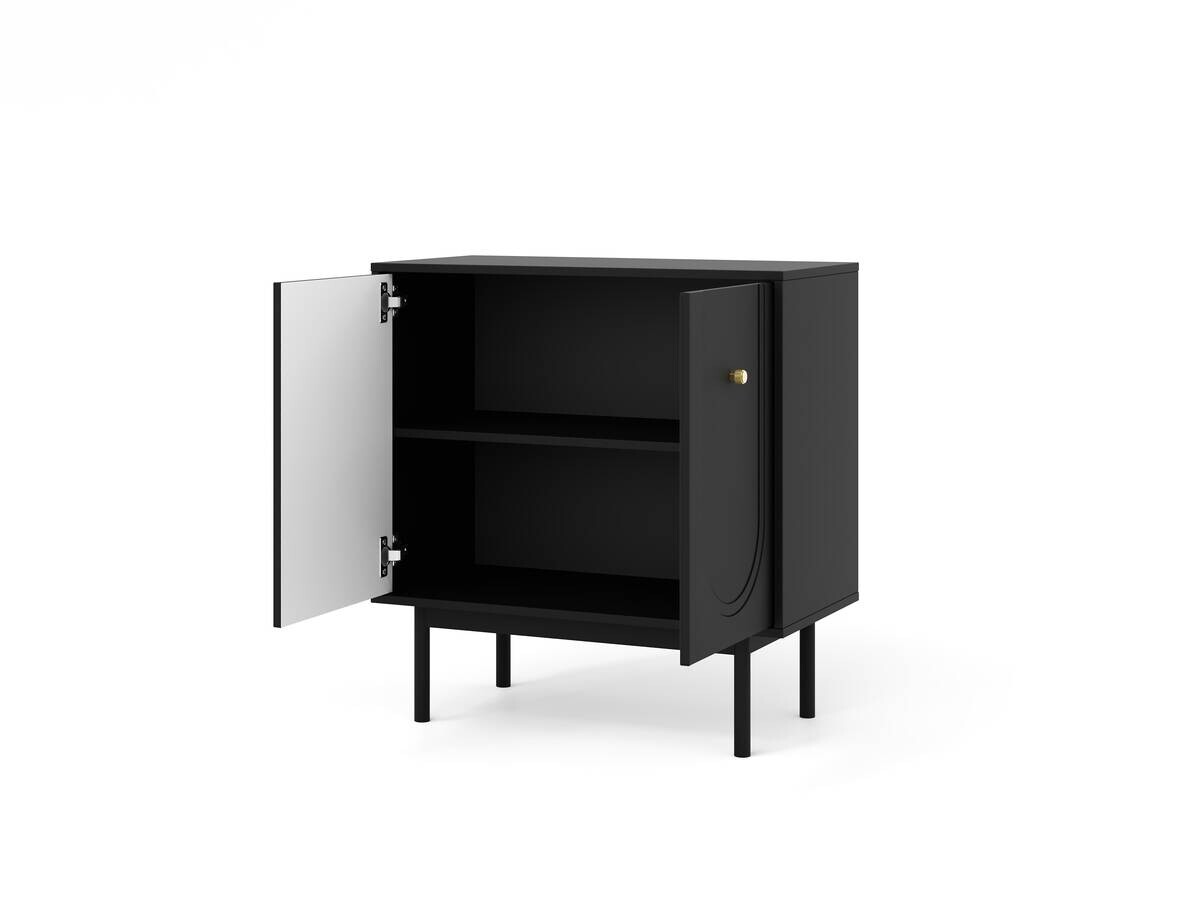 Kommode MAZOMA schwarz gold Optik B/H/T: ca. 79x82x39 cm