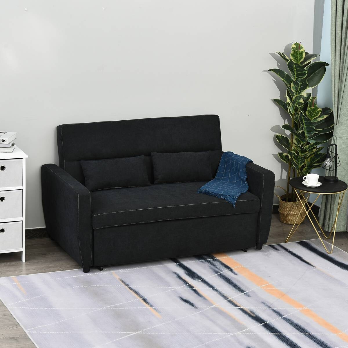 HOMCOM Schlafsofa 833-834 schwarz B/H/T: ca. 148x89x82 cm