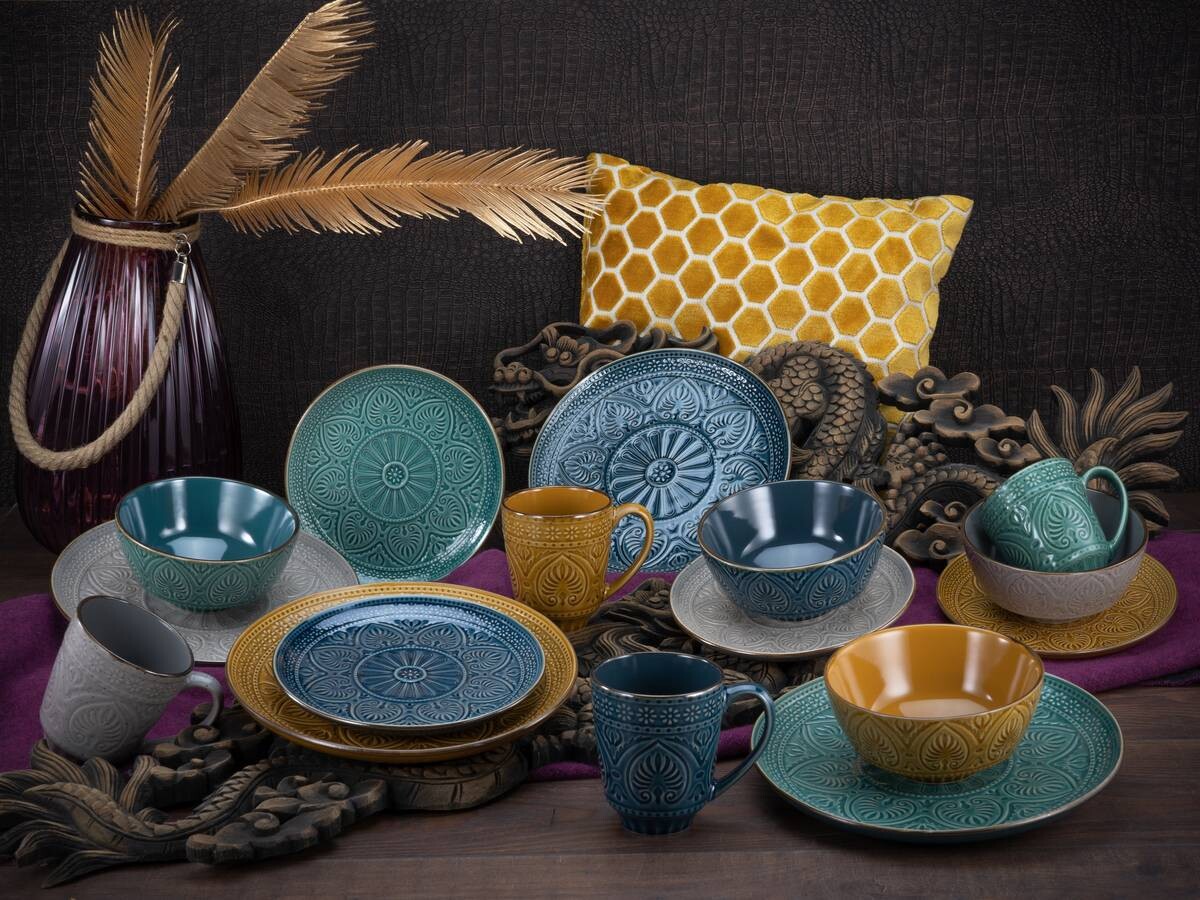 CreaTable Kombiservice Samarkand multicolor Steinzeug 16 tlg.
