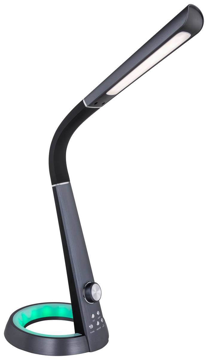 GLOBO Tischleuchte 58376B schwarz anthrazit Metall Kunststoff B/H/T: ca. 34x64x18 cm 1 Brennstellen