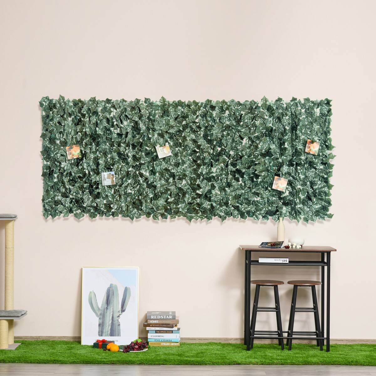 Outsunny Künstliche Hecke dunkelgrün Kunststoff H/L: ca. 100x240 cm