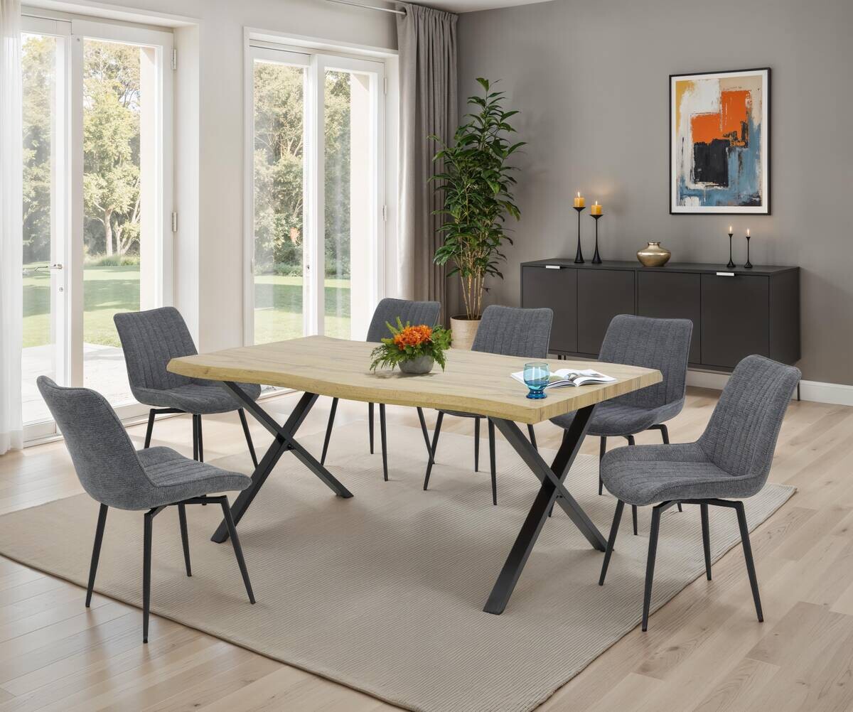 Esstisch Gerda Eiche schwarz B/H/T: ca. 200x76x100 cm