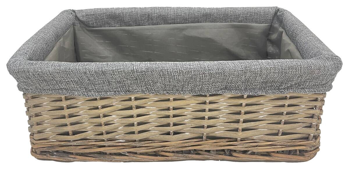Korb grau Weide B/H/L: ca. 29x14x42 cm