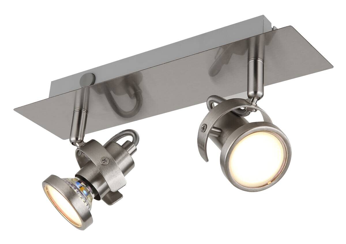 GLOBO Spot Verpax nickel B/H/L: ca. 10x13,2x28 cm GU10 2 Brennstellen