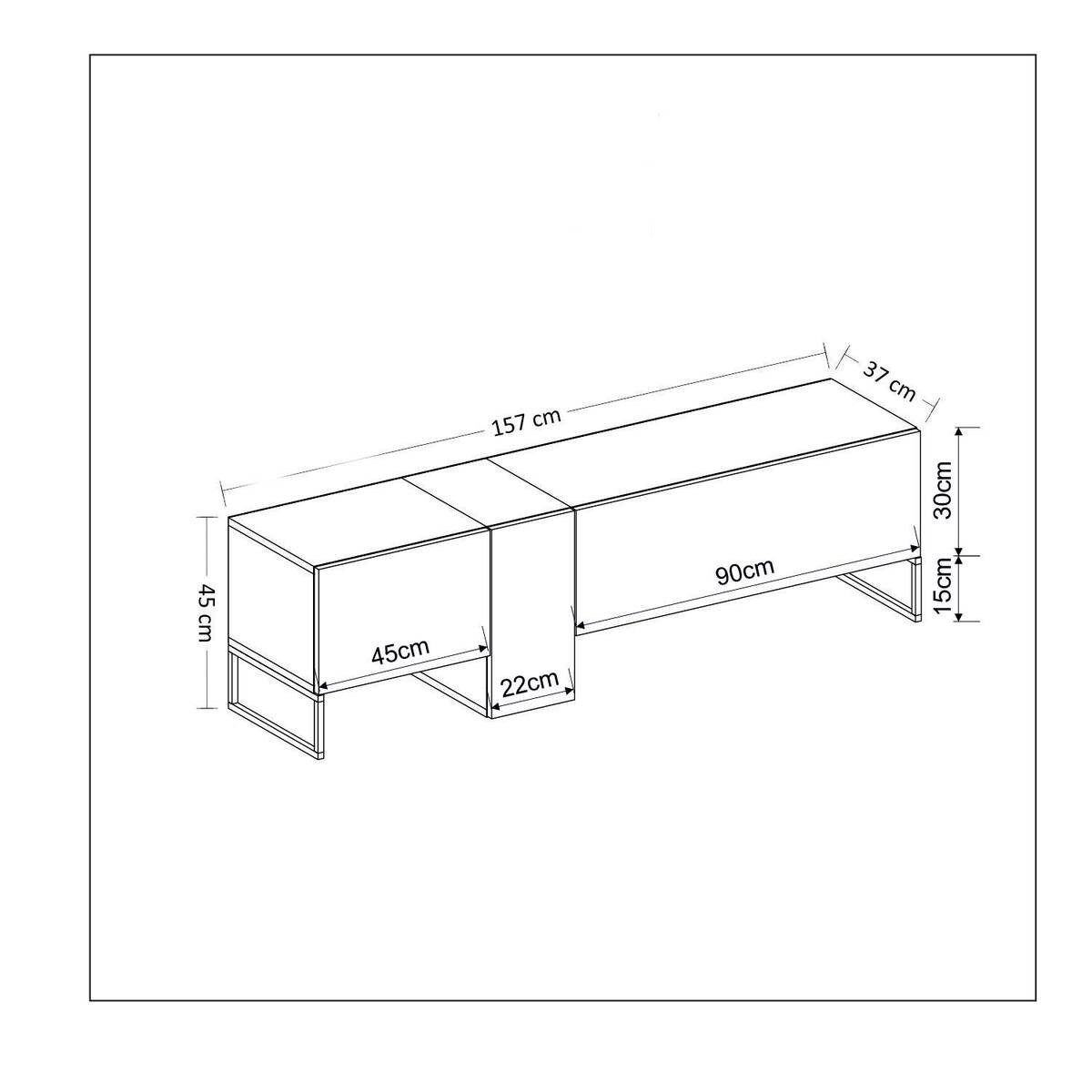 TV-Lowboard 9161 anthrazit Saphir B/H/T: ca. 157x45x37 cm