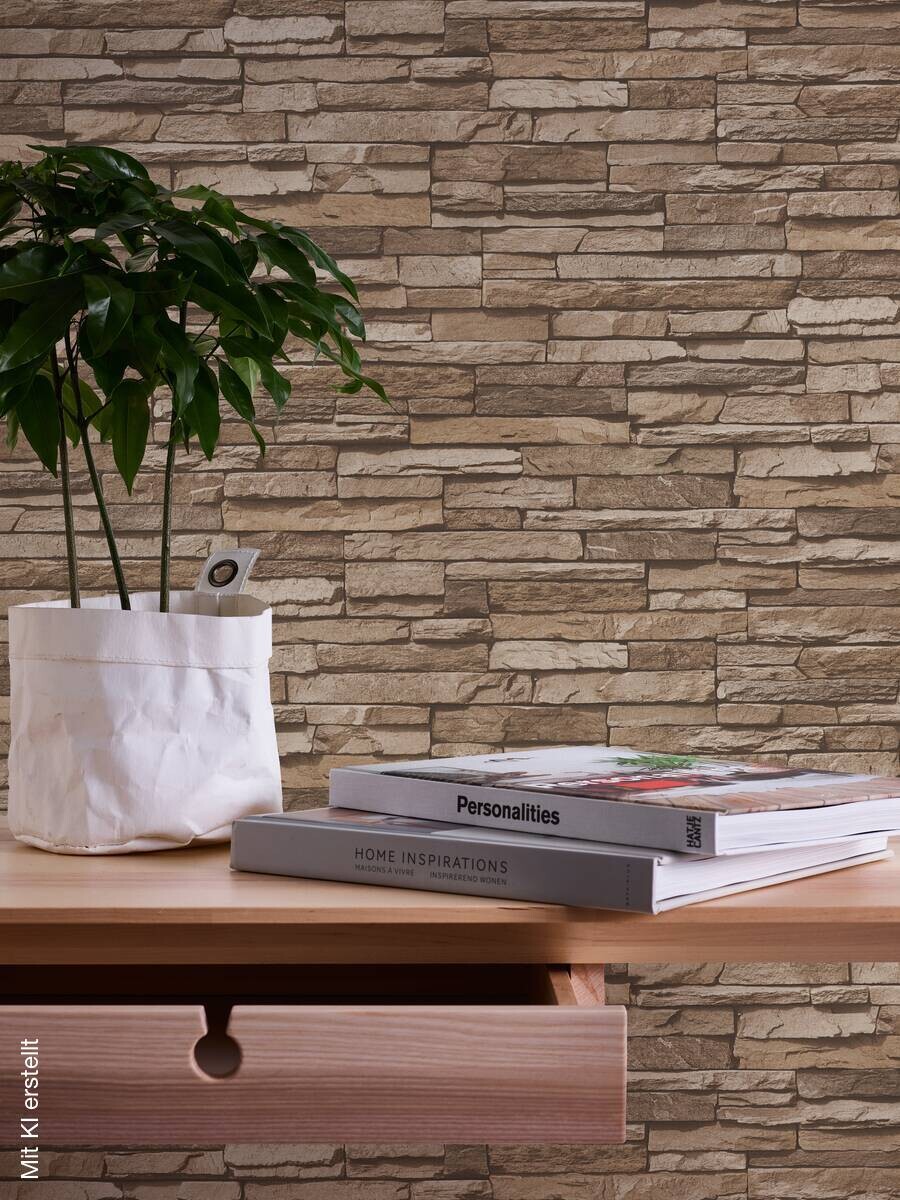 A.S.Creation Vliestapete braun beige B/H/D: ca. 53x1005x9,3 cm