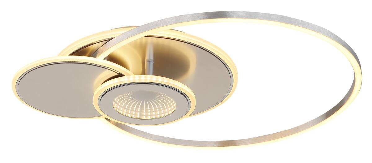 LED-Deckenleuchte Flux silber nickel Kunststoff Metall B/H/L: ca. 45x7,5x56 cm