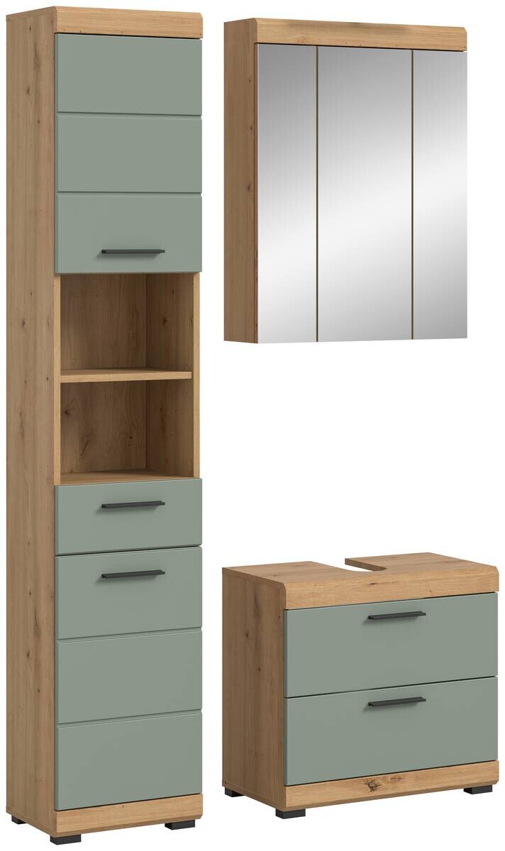 Badezimmer-Set Scout Eiche Artisan Nachbildung salbei Nachbildung B/H/T: ca. 112x191x37 cm