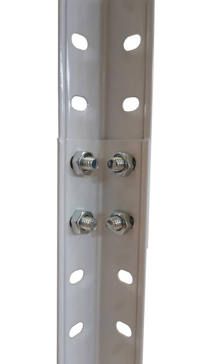 Schwerlaststeckregal weiß B/H/T: ca. 75x150x40 cm