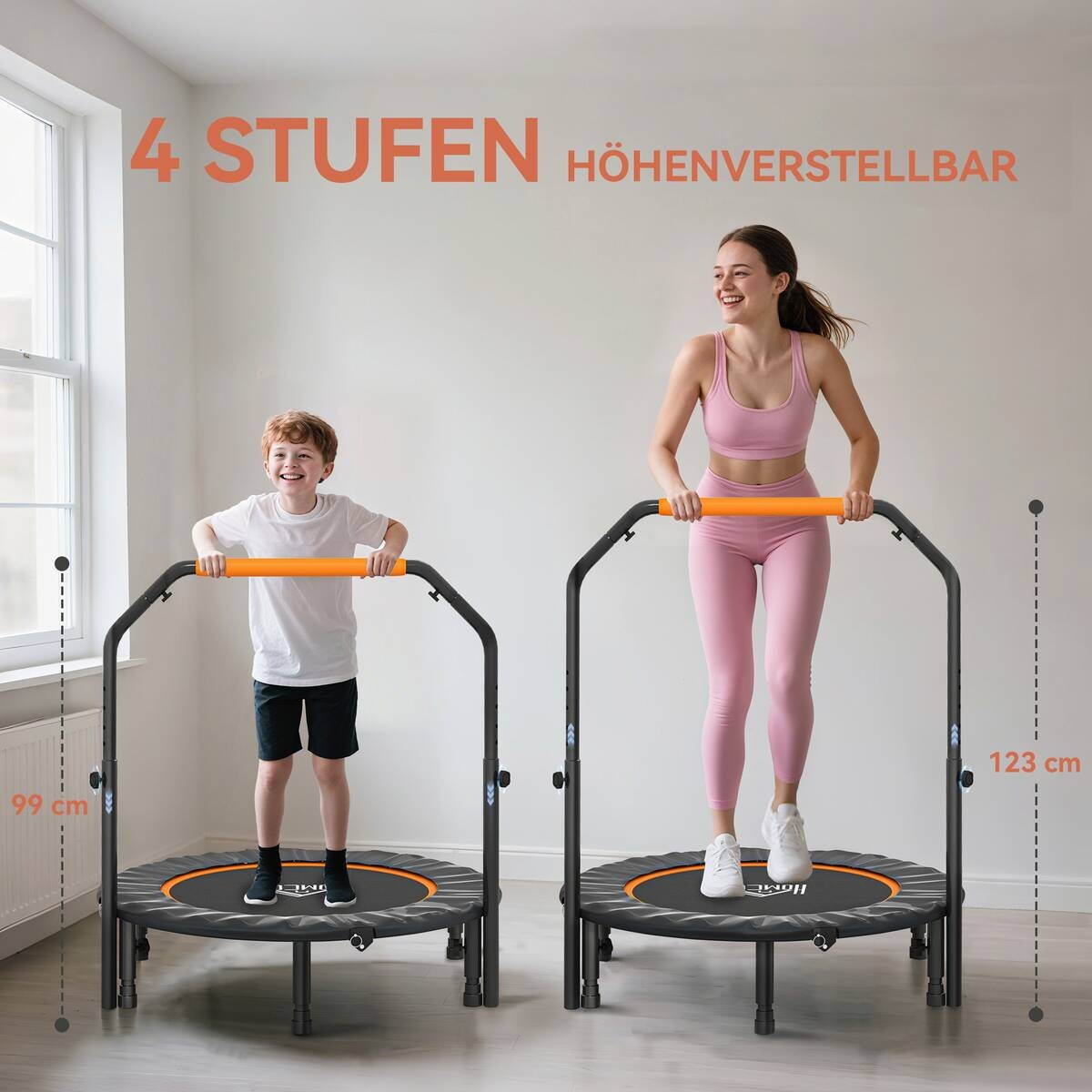 HOMCOM Fitness-Trampolin schwarz B/H/L: ca. 102x123x102 cm