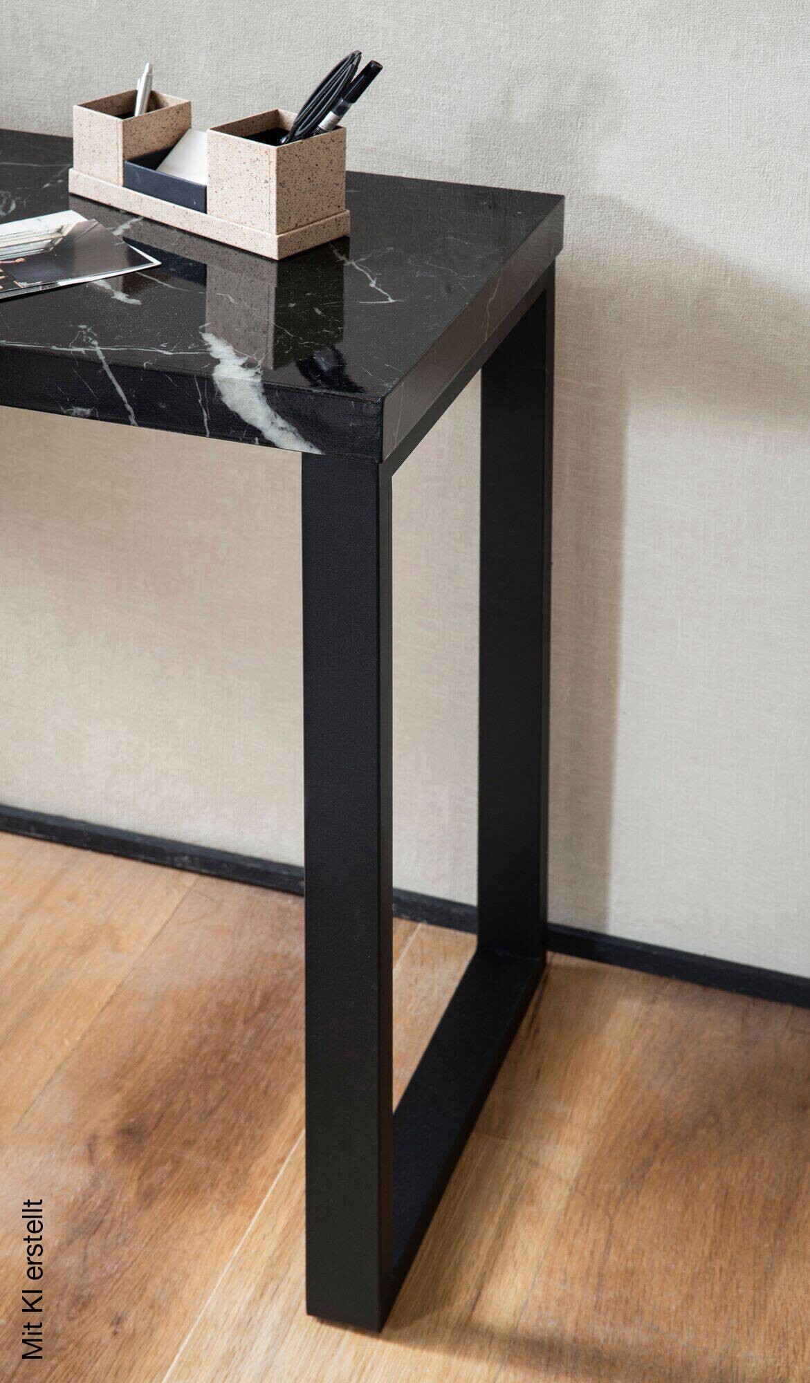 Konsolentisch schwarz Marmor Optik MDF B/H/T: ca. 120x76x40 cm