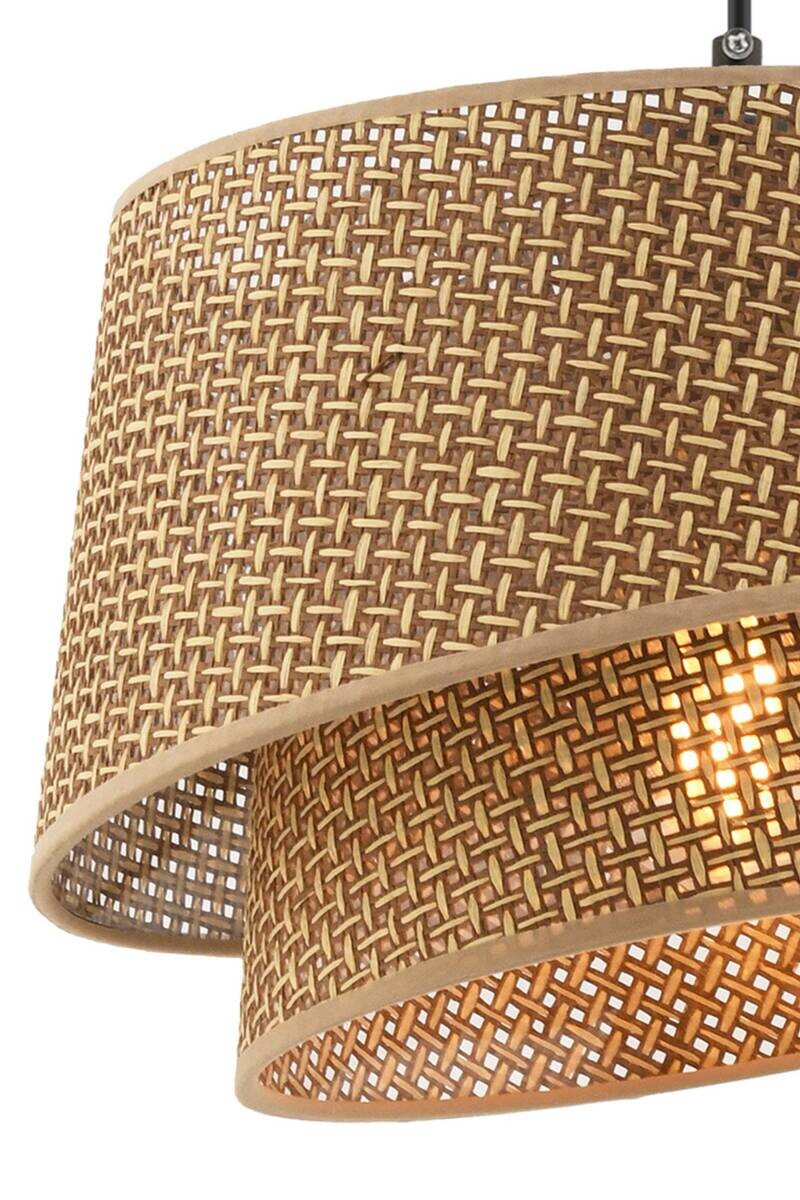 Opviq Pendelleuchte Barette beige Metall Stoff B/H/L: ca. 32x65x32 cm E27 1 Brennstellen