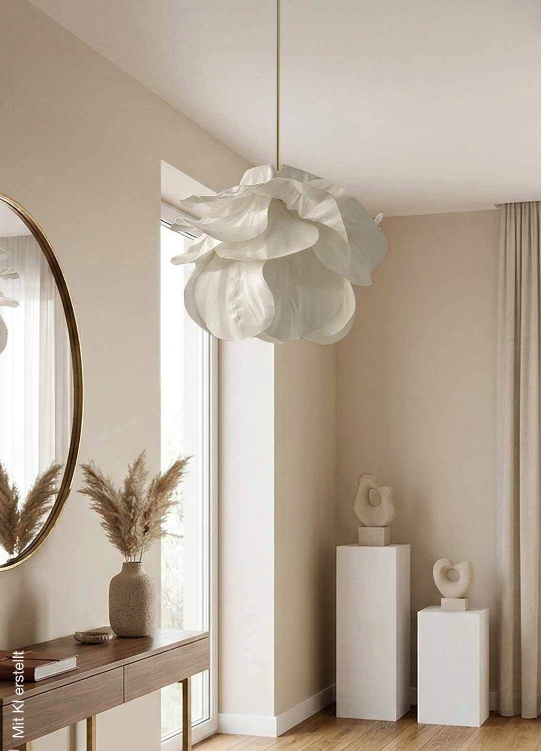 Opviq Pendelleuchte weiß Kunststoff B/H/T/L/D: ca. 48x110x48x48x48 cm E27 1 Brennstellen