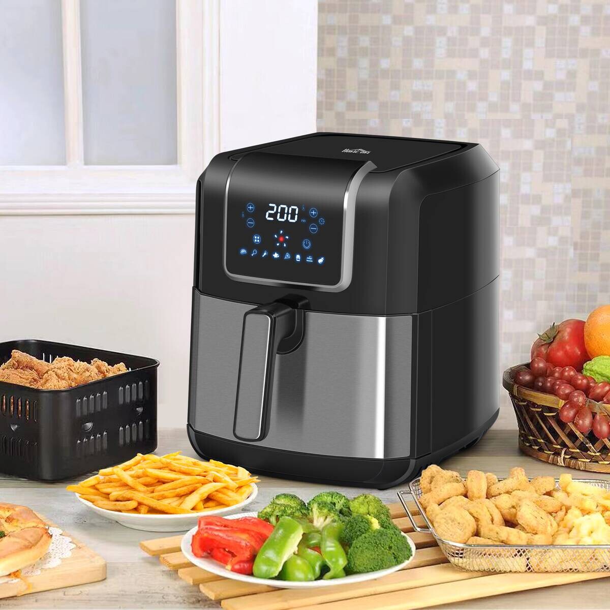 HOMCOM Heißluftfritteuse 800-120V90 schwarz Polypropylen B/H/L: ca. 29x36,5x33,8 cm ca. 6,5 l