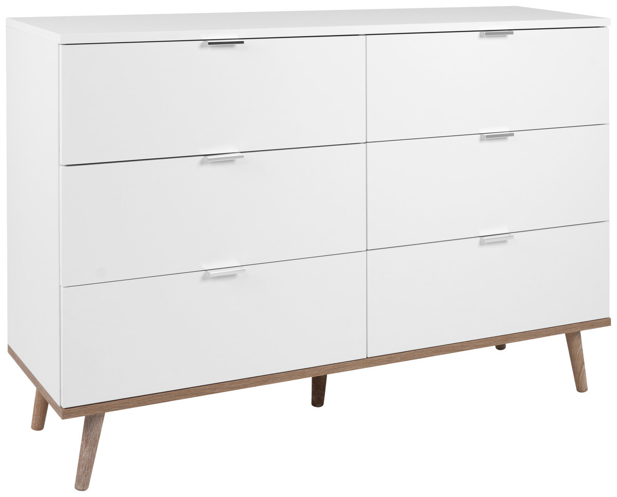 Kommode Göteborg weiß Eiche Sonoma Nachbildung B/H/T: ca. 120x87x40 cm