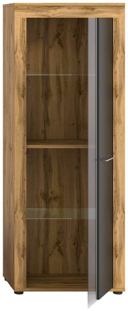 Vitrine Jam Eiche Wotan Nachbildung grau B/H/T: ca. 60x159x35 cm