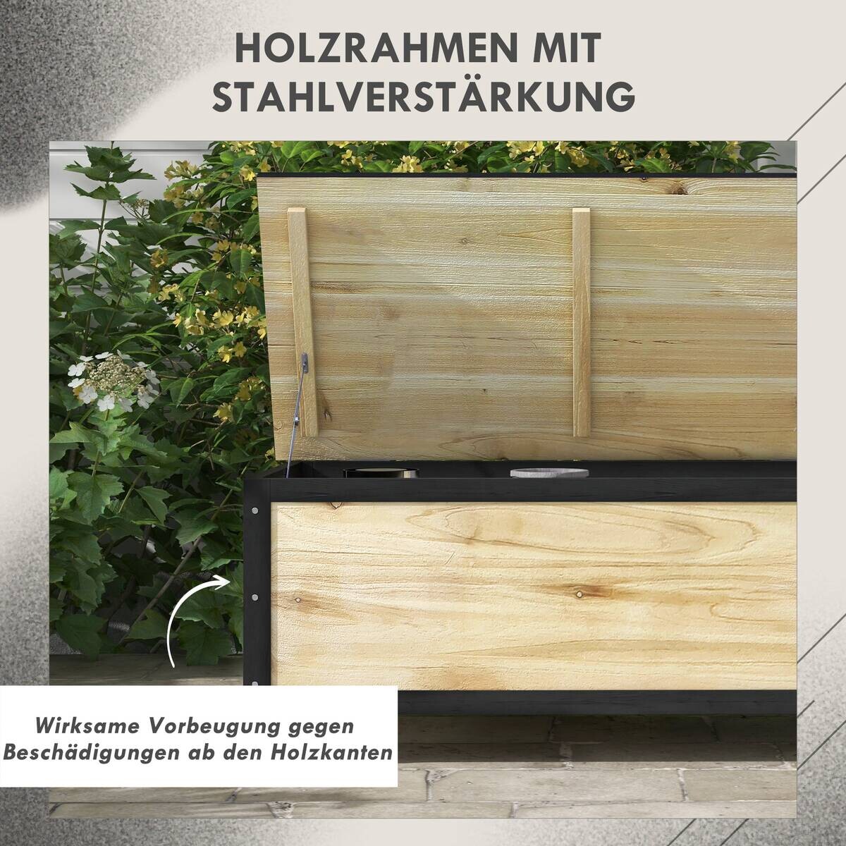 Outsunny Aufbewahrungsbox natur Polypropylen B/H/L: ca. 50x100x43 cm