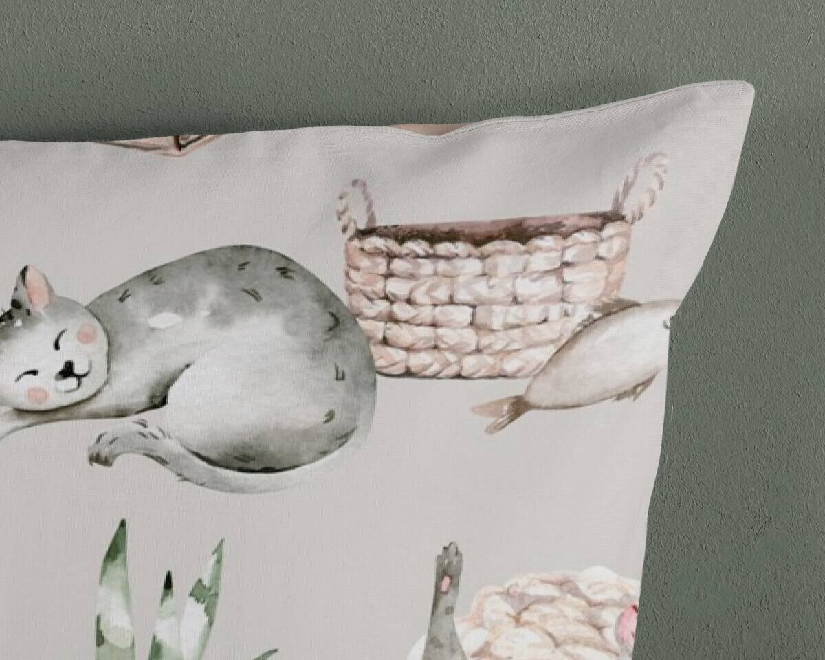 Baumwoll Bettwäsche Catlife grau Baumwolle B/L: ca. 135x200 cm