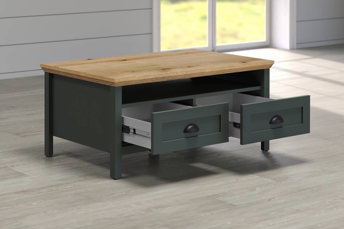 Couchtisch Stanton tannengrün Eiche Evoke Coast Nachbildung B/H/T: ca. 101x45x60 cm