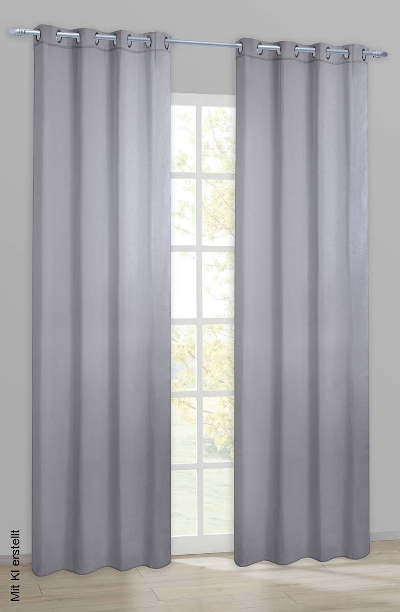 POCOline Ösenvorhang Joel silber B/L: ca. 140x245 cm