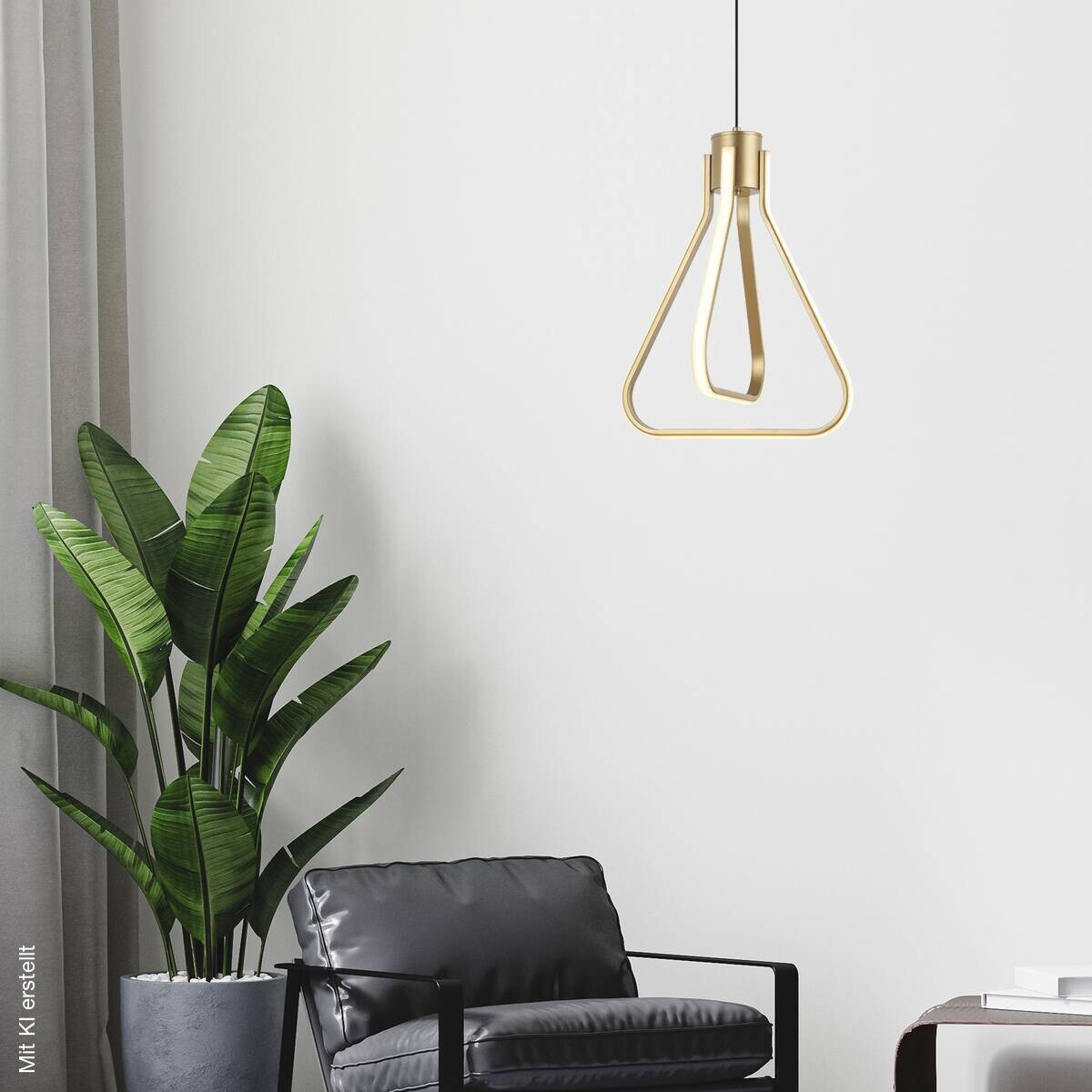 Lamkur Pendelleuchte gold Stahl B/H/L: ca. 12x36x36 cm