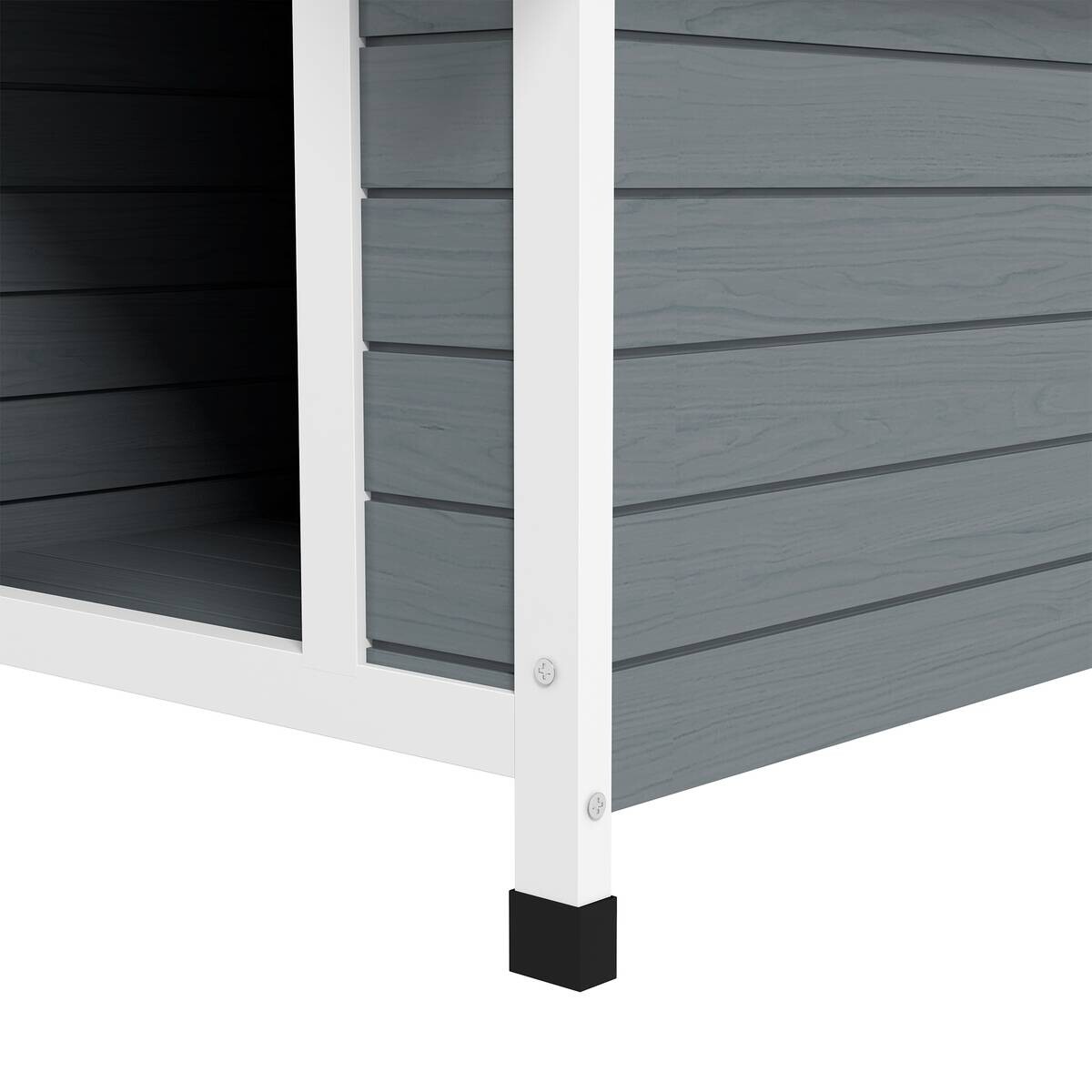 PawHut Hundehütte grau Kunststoff B/H/L: ca. 88x82x75 cm