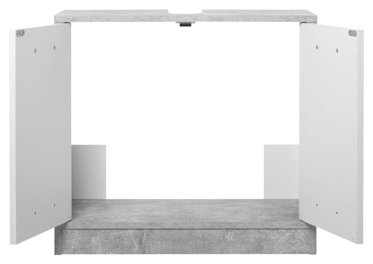 Bad-Set Madeira Beton Optik weiß B/H/T: ca. 123x76,5x28 cm