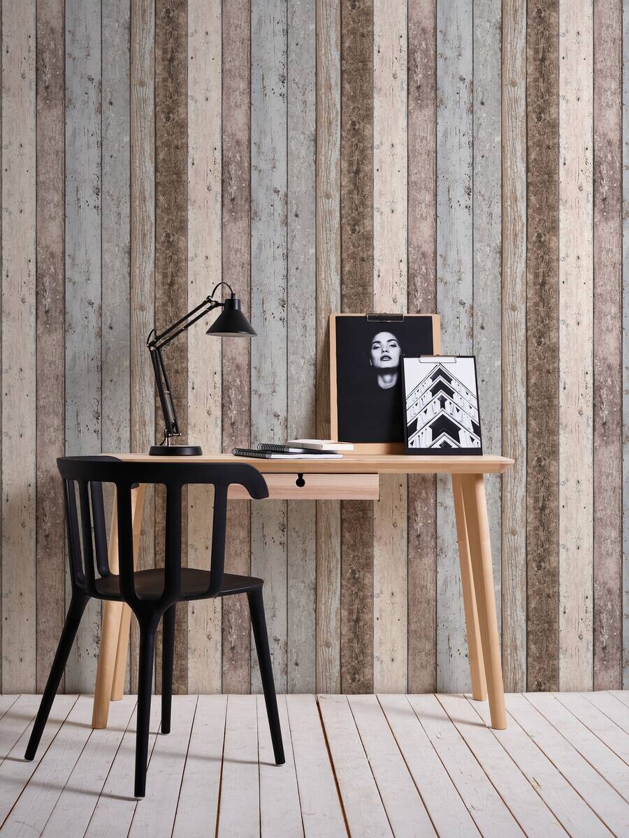 A.S.Creation Vliestapete Best of Wood`n Stone 2nd Edition Holzoptik braun B/L: ca. 53x1005 cm